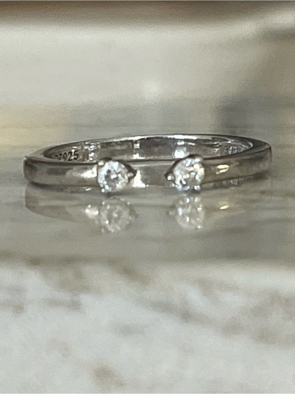 Sterling Silver Cubic Zarconia Open Ring